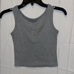 SHEIN Charcoal Buttoned Tank Top